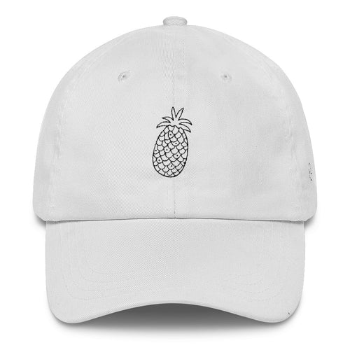 Crave the Day - Pineapple: Classic Dad Cap Hat White