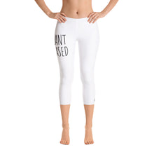 Crave the Day - Plant Based Love Heart: White Ladies Tight Capri Leggings