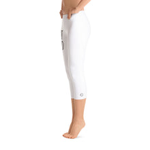 Crave the Day - Plant Based Love Heart: White Ladies Tight Capri Leggings
