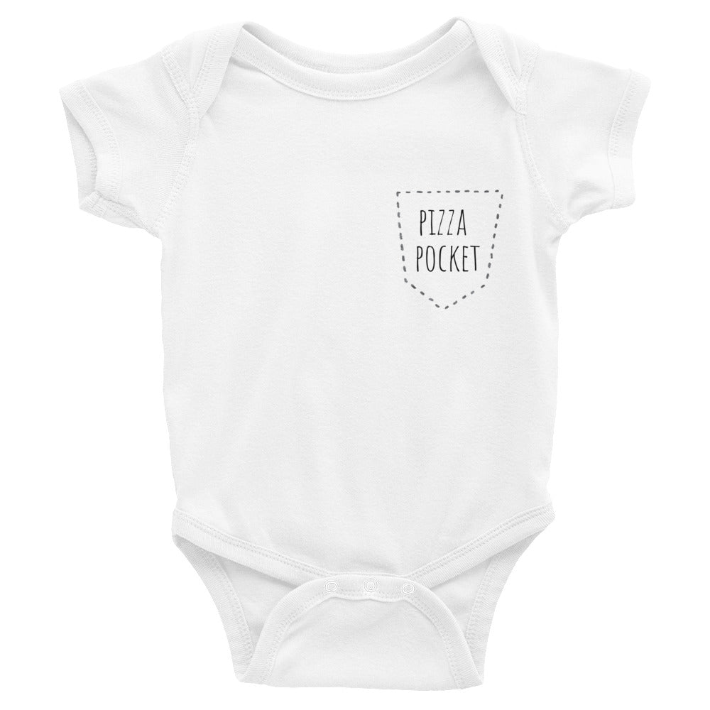 Pizza Pocket - Kids Infant Short Sleeve Bodysuit White