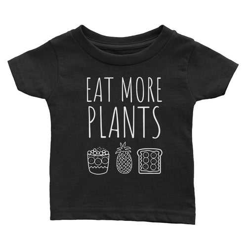 Eat More Plants Pineapple Peanut Butter - Kids Infant Tee Black