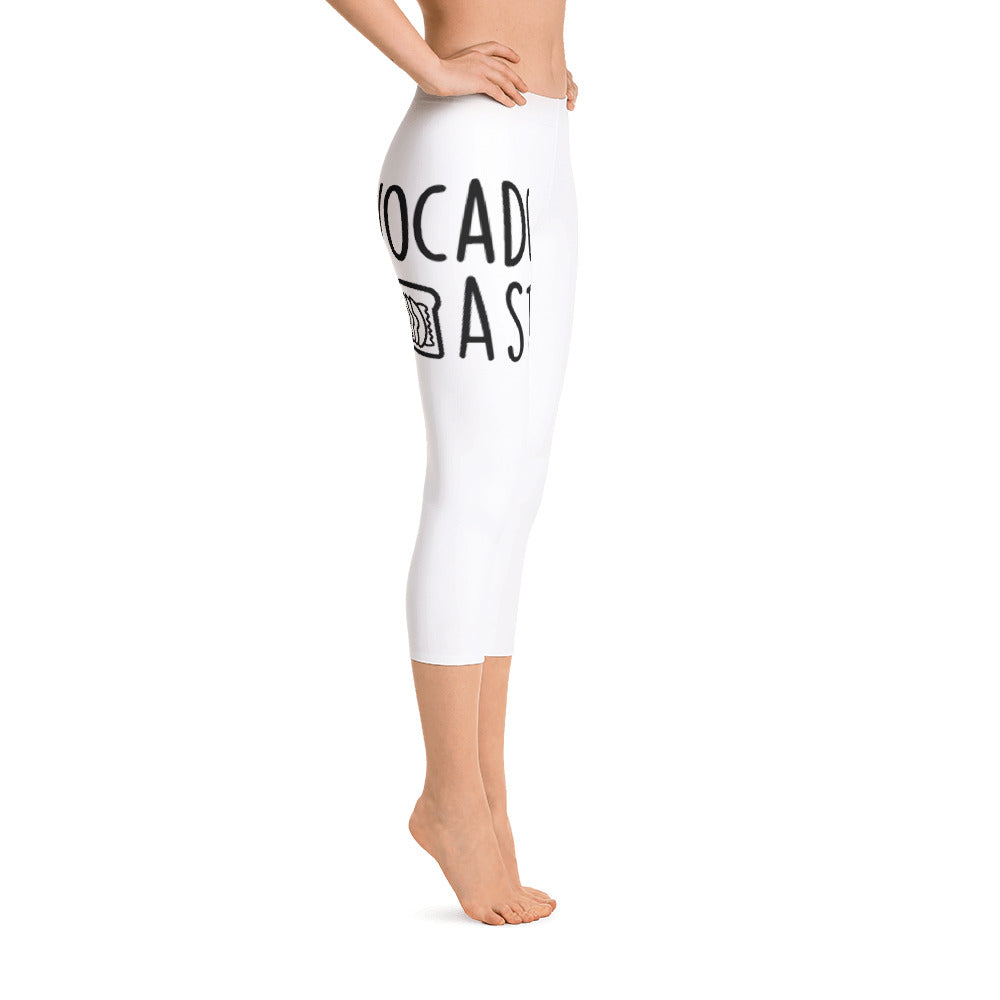 Crave the Day - Avocado Toast: White Ladies Tight Capri Leggings – CRAVE  THE DAY® Clothing