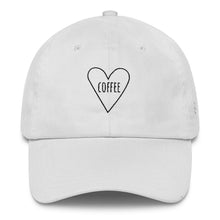 Love Coffee Heart: Classic Dad Cap Hat White