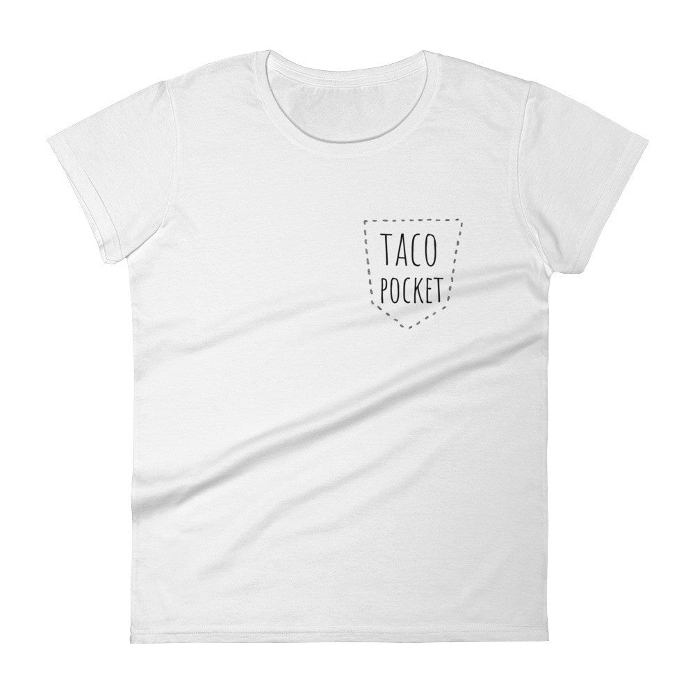 Taco Pocket: White Ladies T-Shirt