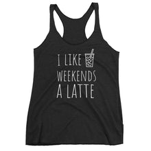 I Like Weekends A Latte Coffee: Black Ladies Tank Top