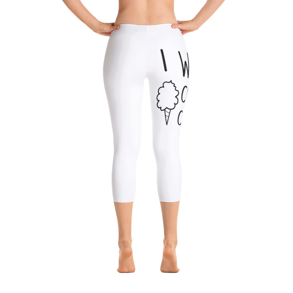 Crave the Day - I Want Cotton Candy: White Ladies Capri Tight