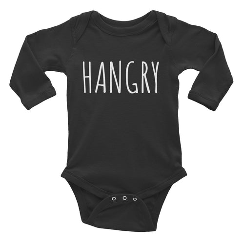 HANGRY - Kids Infant Long Sleeve Bodysuit Black