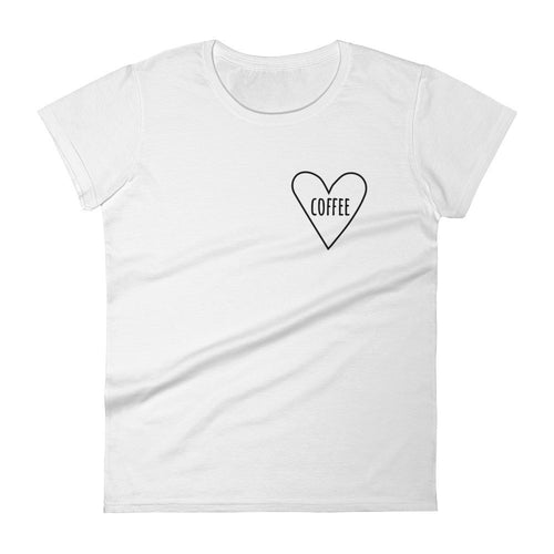 Love Coffee Cold Brew Heart: White Ladies T-Shirt