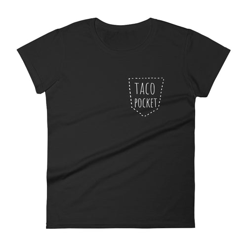 Taco Pocket: Black Ladies T-Shirt