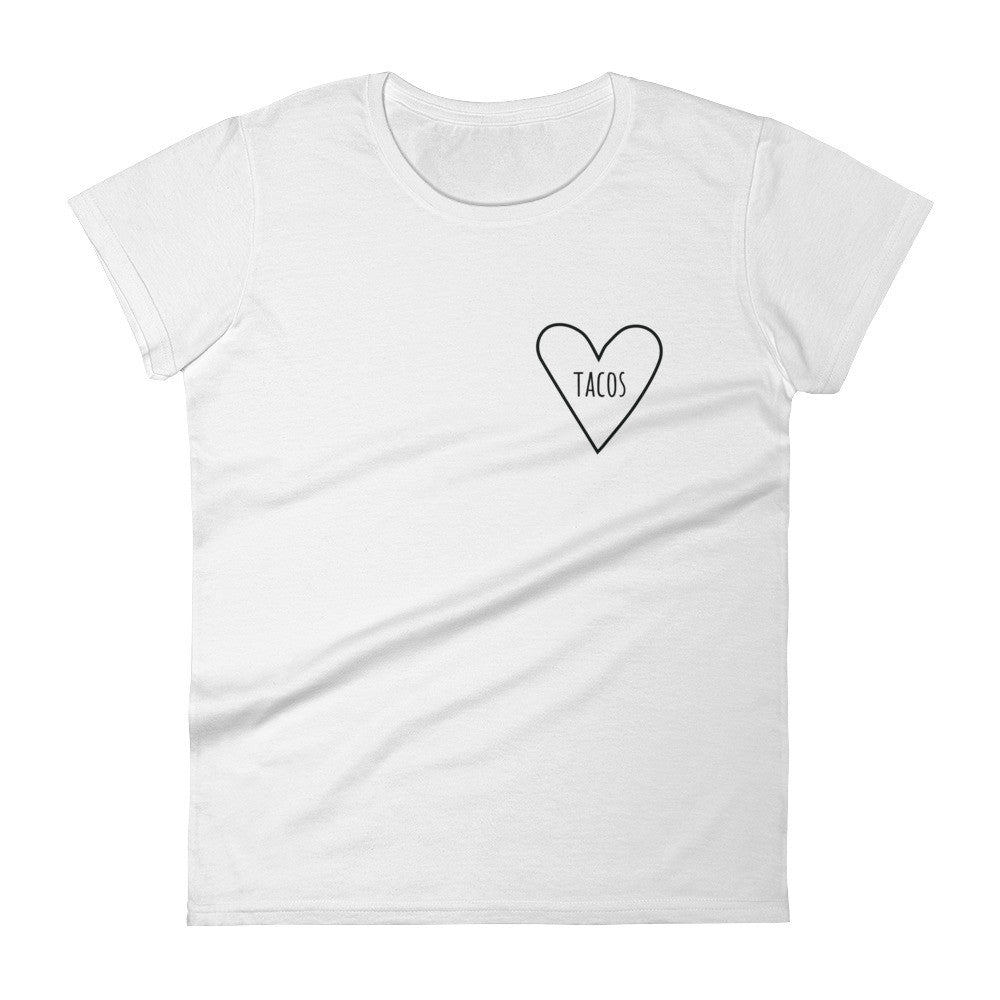 Love Tacos Heart: White Ladies T-Shirt