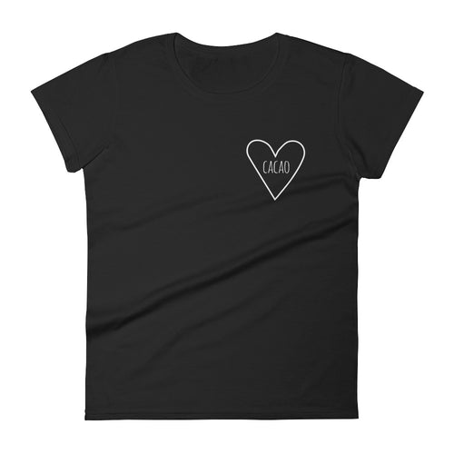 Love Cacao Heart: Black Ladies T-Shirt