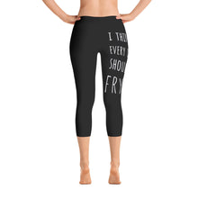 Crave the Day - I Think Every Day Should Be FRYDAY: Black Ladies Capri Tight Leggings