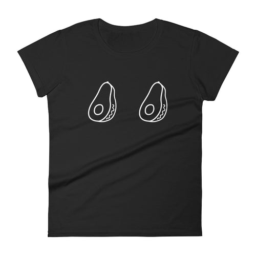 Avocado Double Icon: Black Ladies T-Shirt
