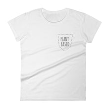 Plant Based Faux Pocket: White Ladies T-Shirt