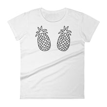 Pineapple Double Icon: White Ladies T-Shirt
