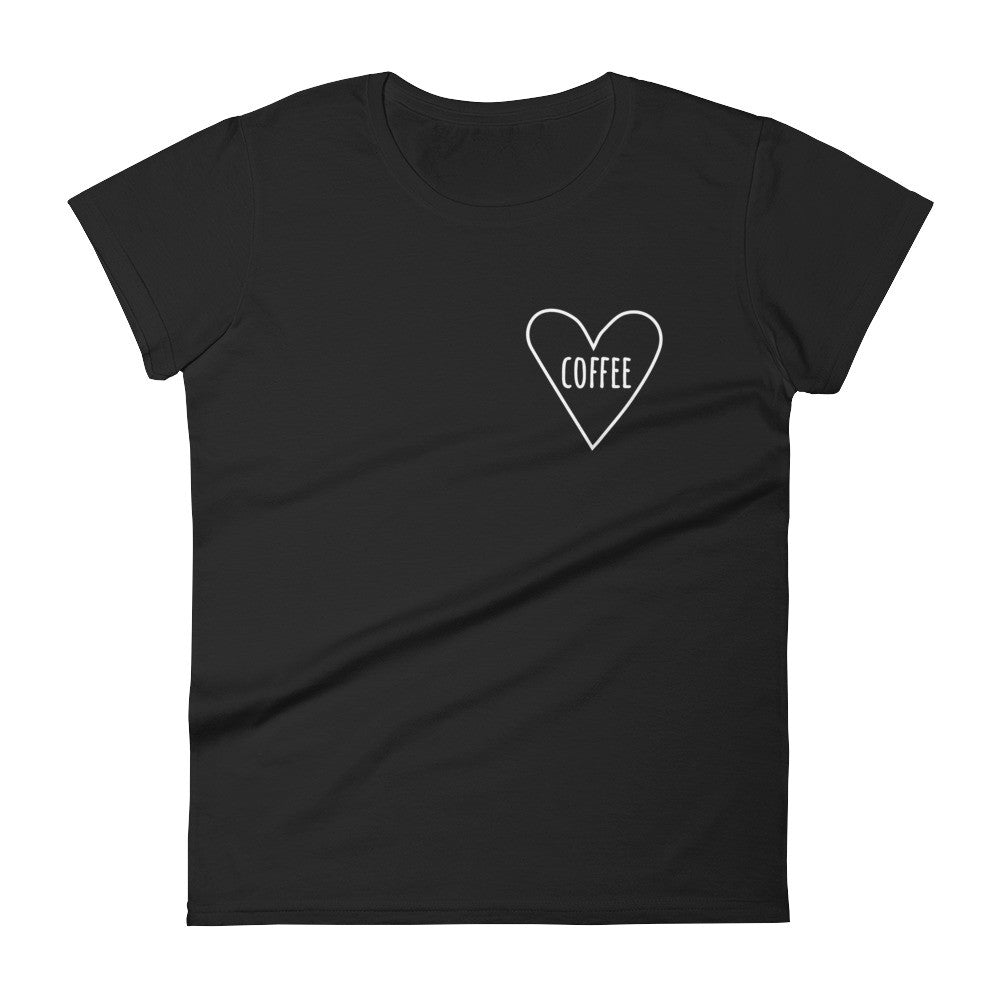 Love Coffee Cold Brew Heart: Black Ladies T-Shirt