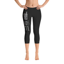 Crave the Day - I Like Weekends A Latte Coffee: Black Ladies Capri Tight Leggings