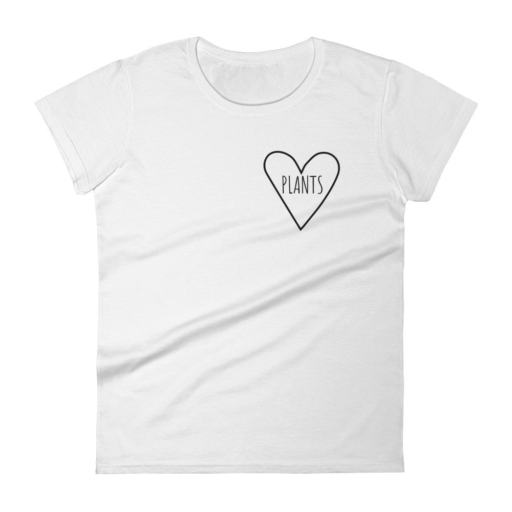 Love Plants Heart: White Ladies T-Shirt